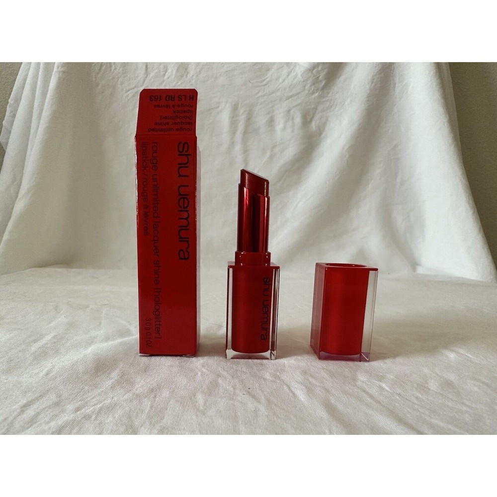 Shu Uemura Rouge Unlimited Lacquer Shine Hologlitter Lipstick H LS RD 163 Limit
